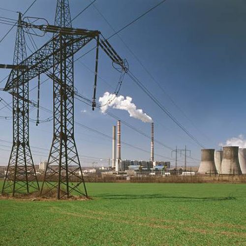 thermal power station with electric wires